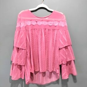 Sheer lace blouse size medium